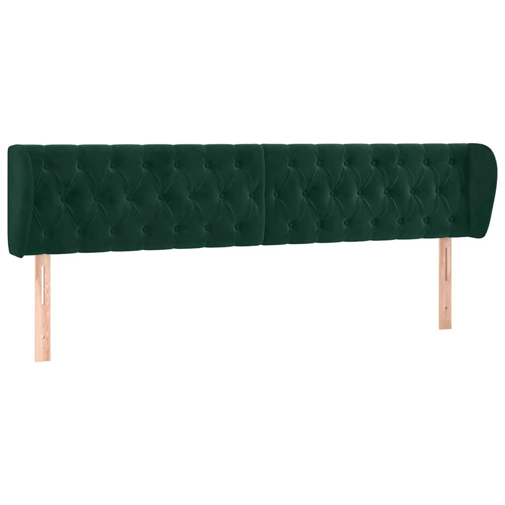 Kopfteil mit Ohren Dunkelblau 93x23x78/88 cm Samt