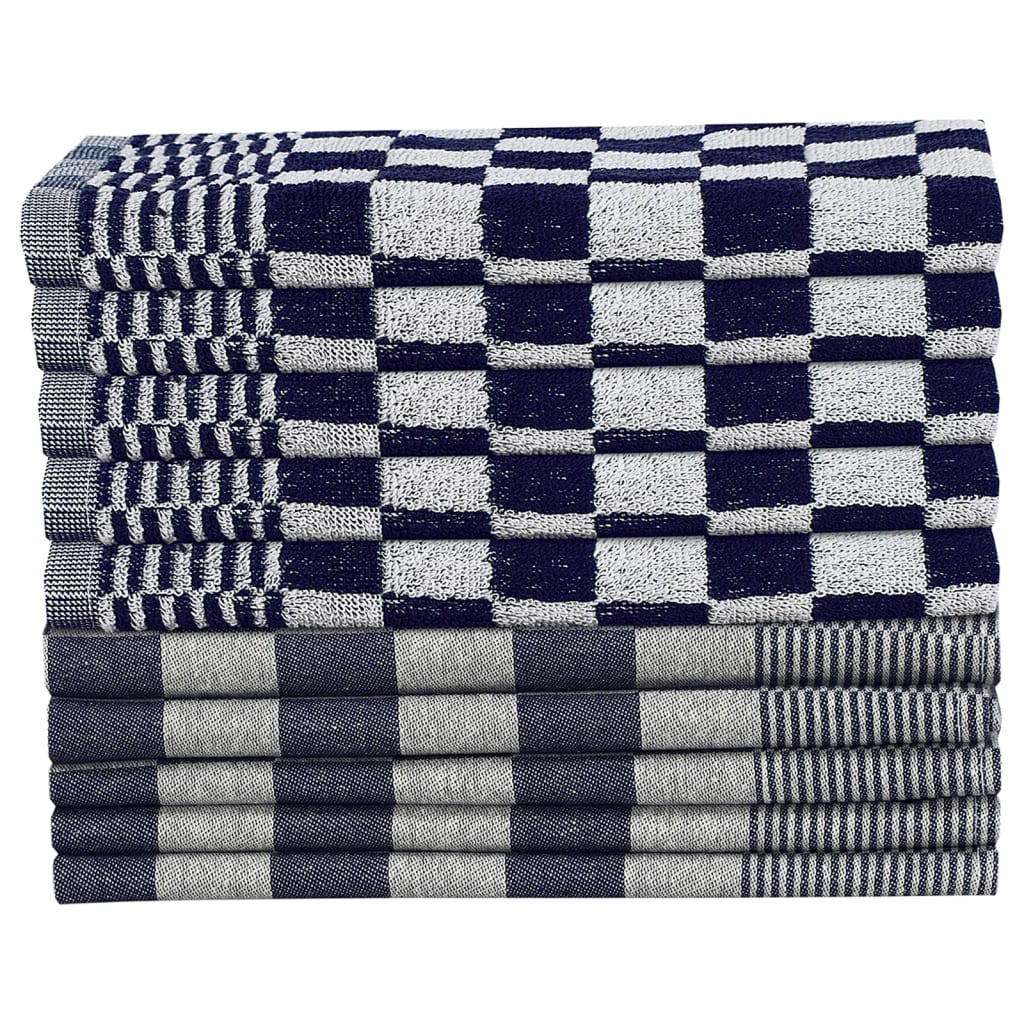 10-tlg. Handtuch-Set Schwarz und Grau Baumwolle