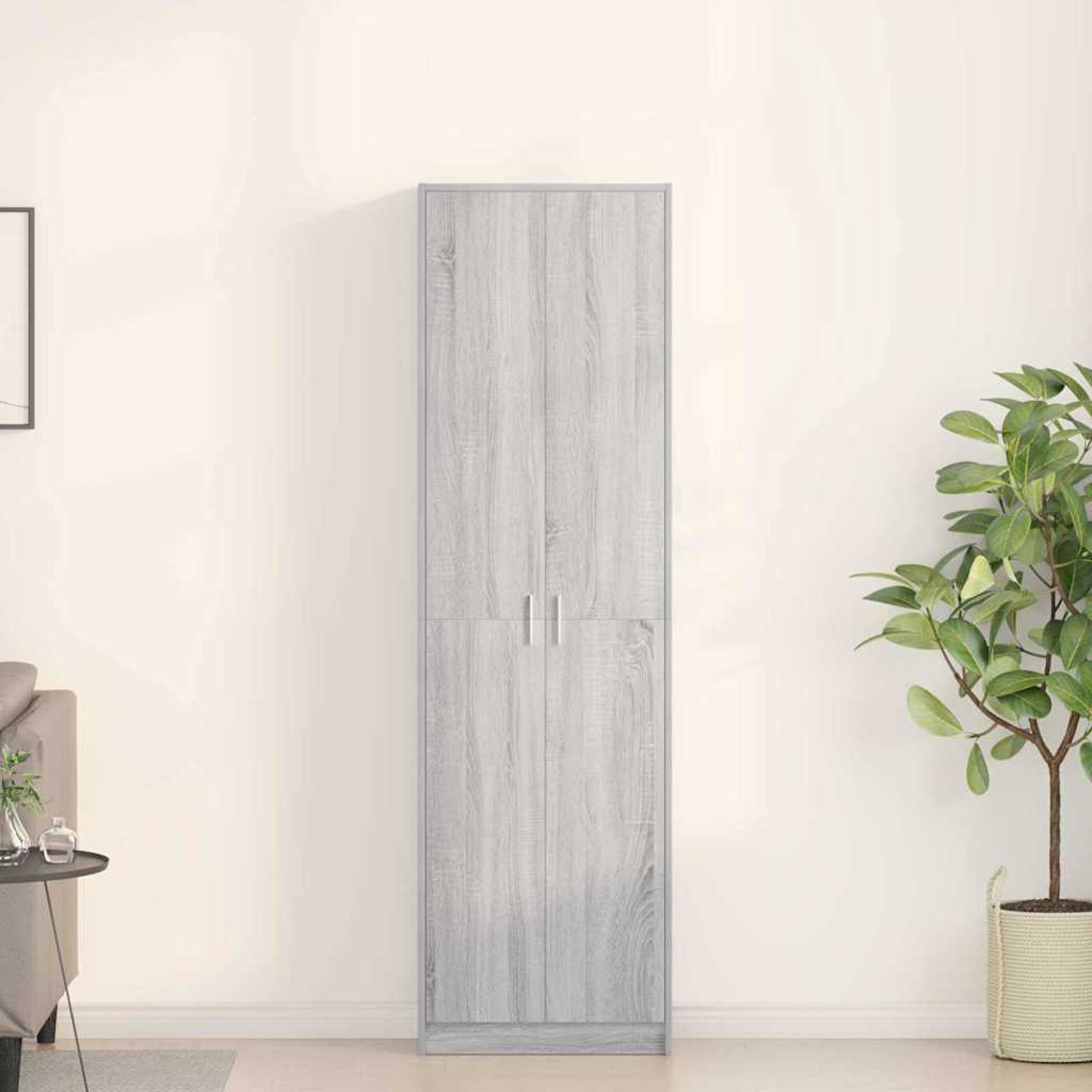 Kleiderschrank mit Regal Schwarz Eichen-Optik 55 x 25 x 189 cm