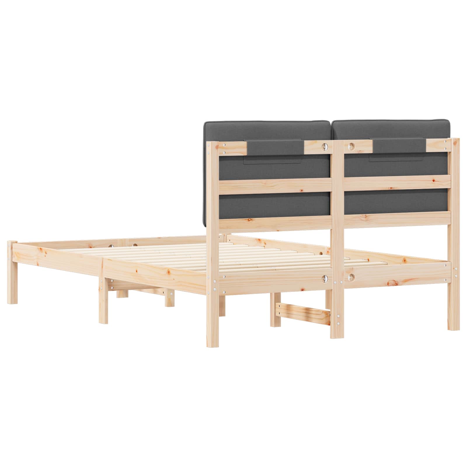 Bettgestell mit gepolstertem Kopfteil Hellgrau 200 x 200 cm