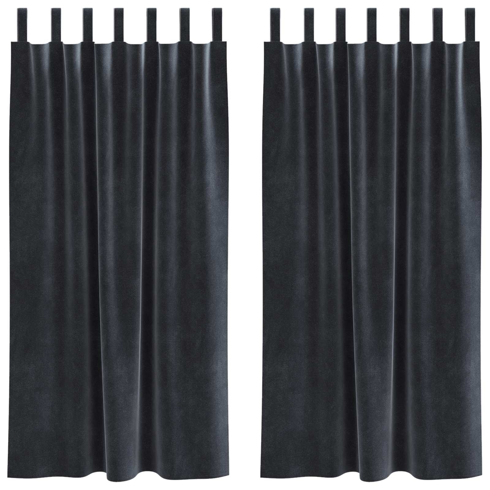Verdunkelungsvorhänge 2 pcs Schwarz 140 x 140 cm Samt