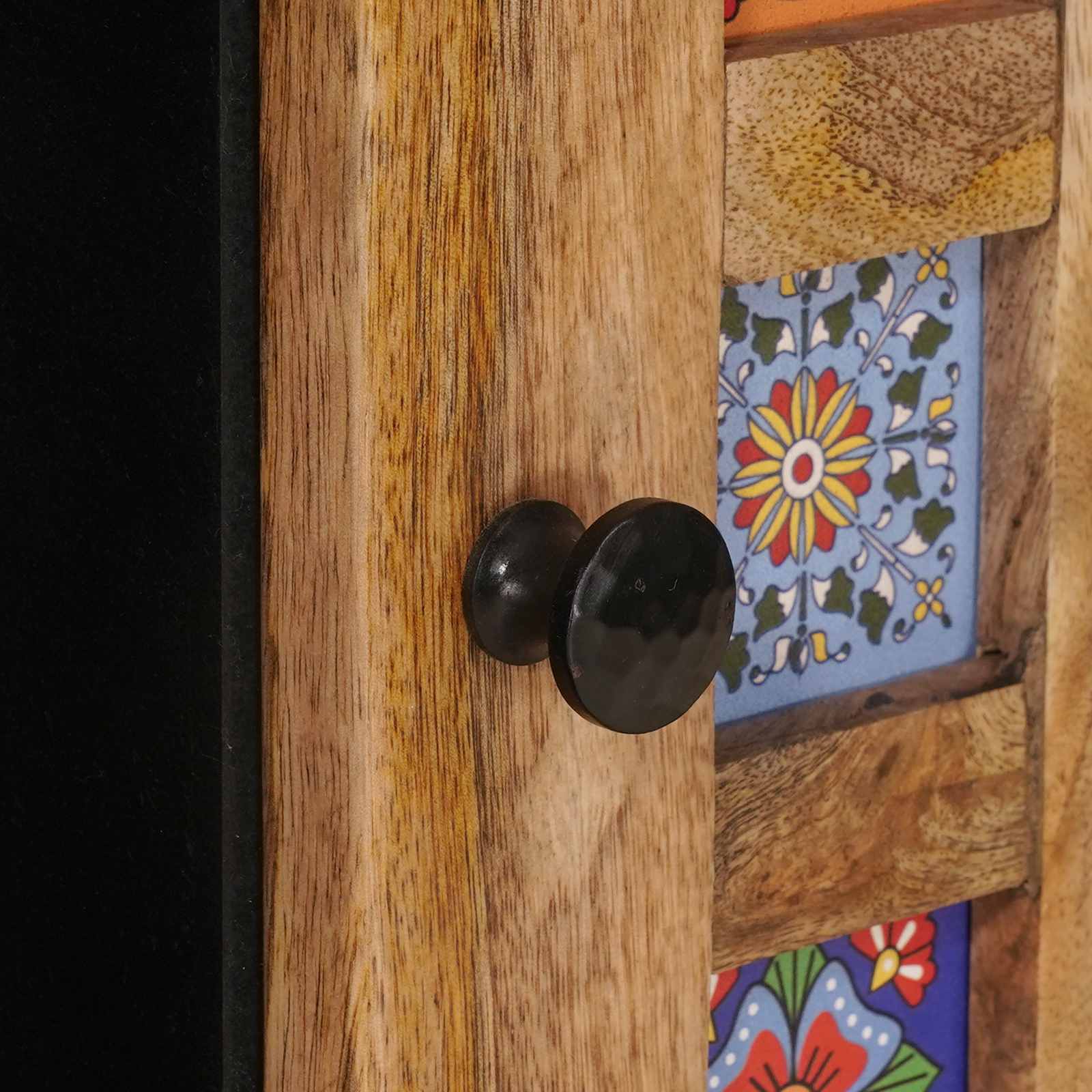 Sideboard mit Regal Walnuss 90 x 33,5 x 75 cm Massivholz Mango