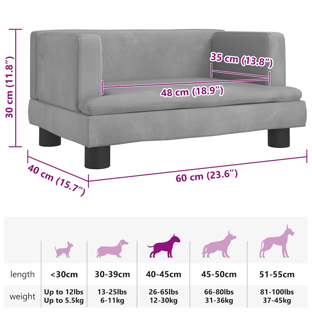 Hundebett Blau 80x45x30 cm Samt