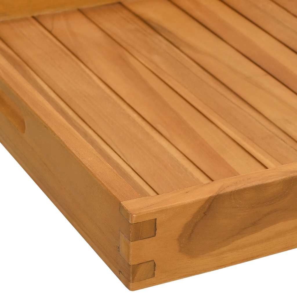 Serviertablett 60x60 cm Massivholz Teak