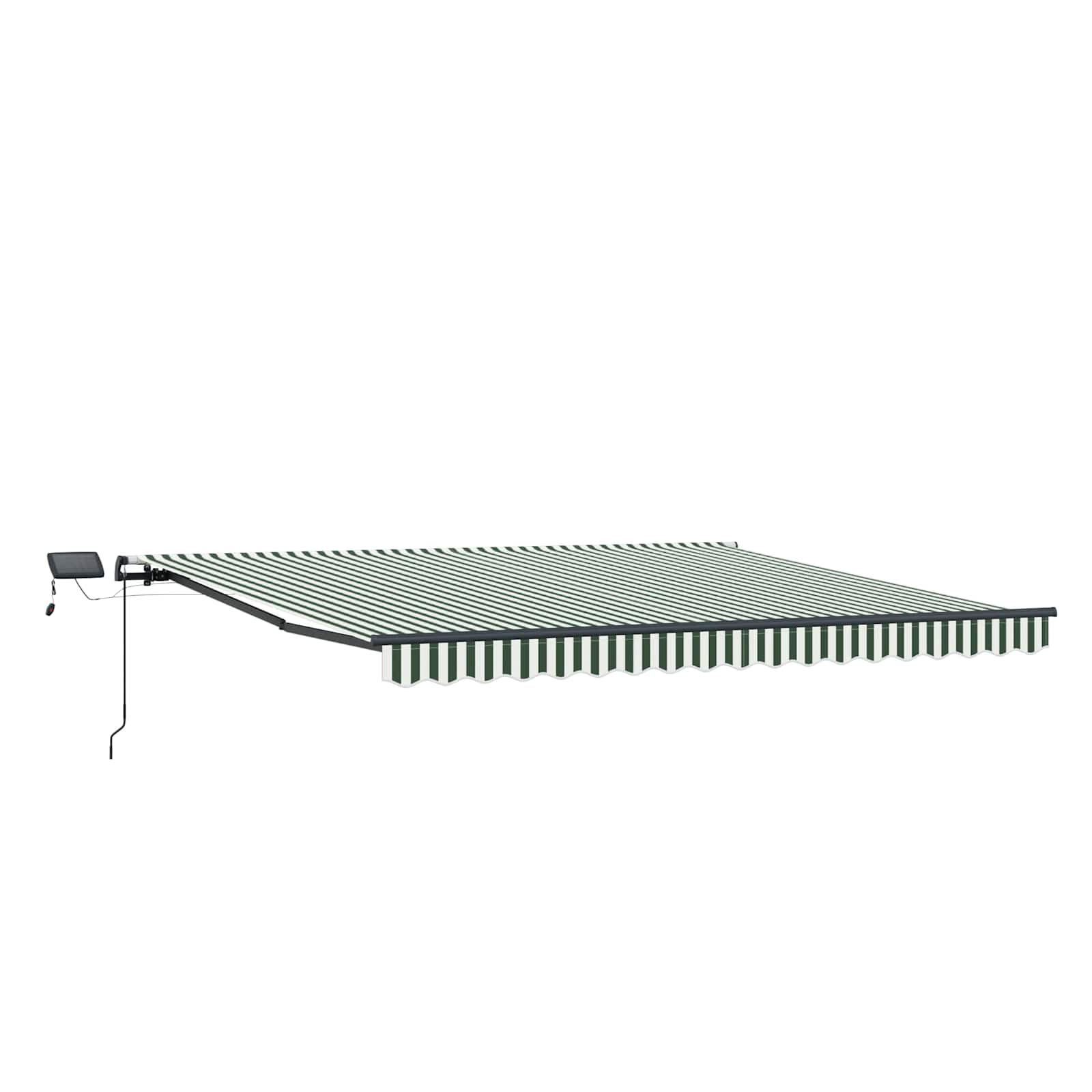 Markise Manuell Einziehbar mit LED 300x250 cm Blau und Weiß