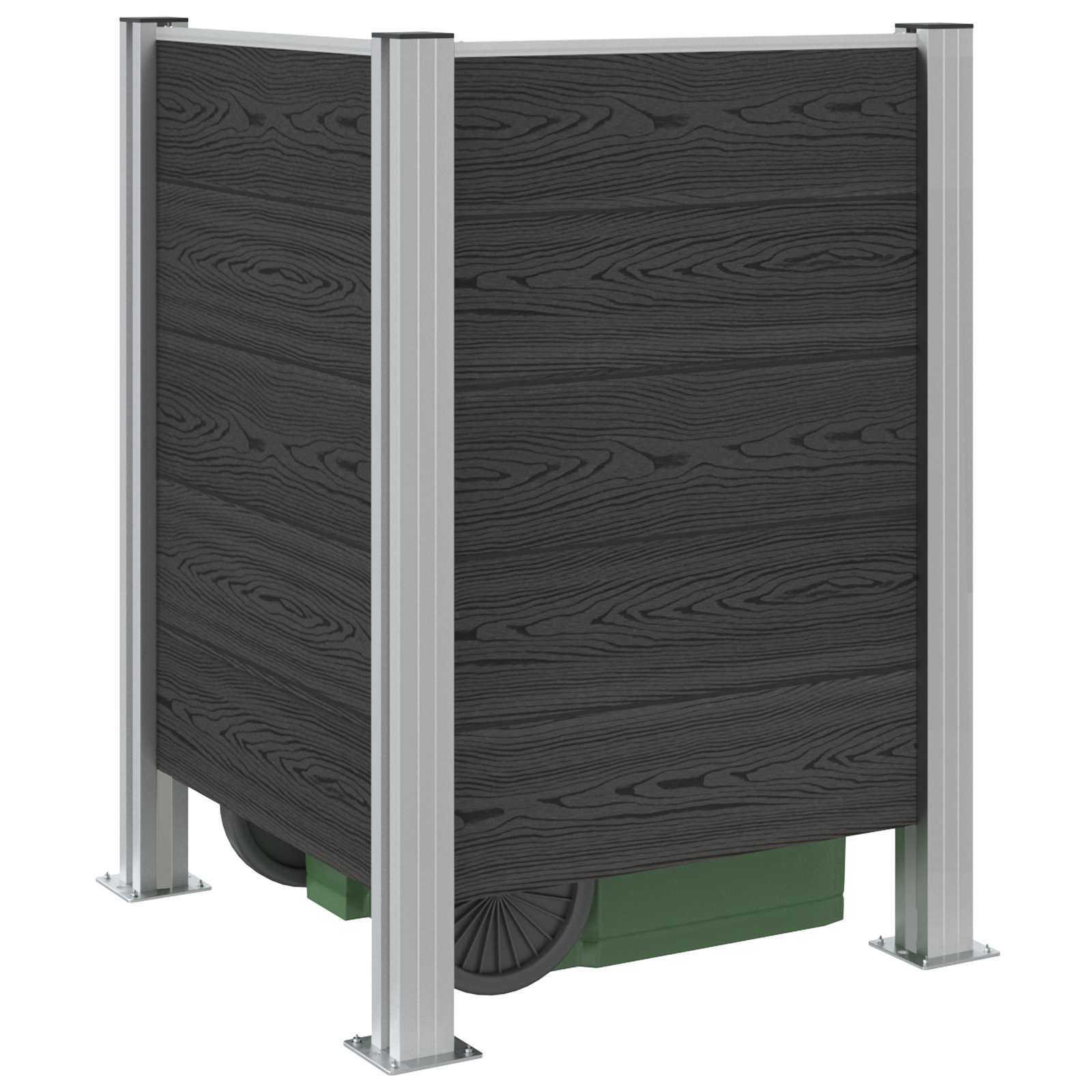 Mülltonnenzaun Braun 161 x 85 x 115 cm Aluminium und WPC