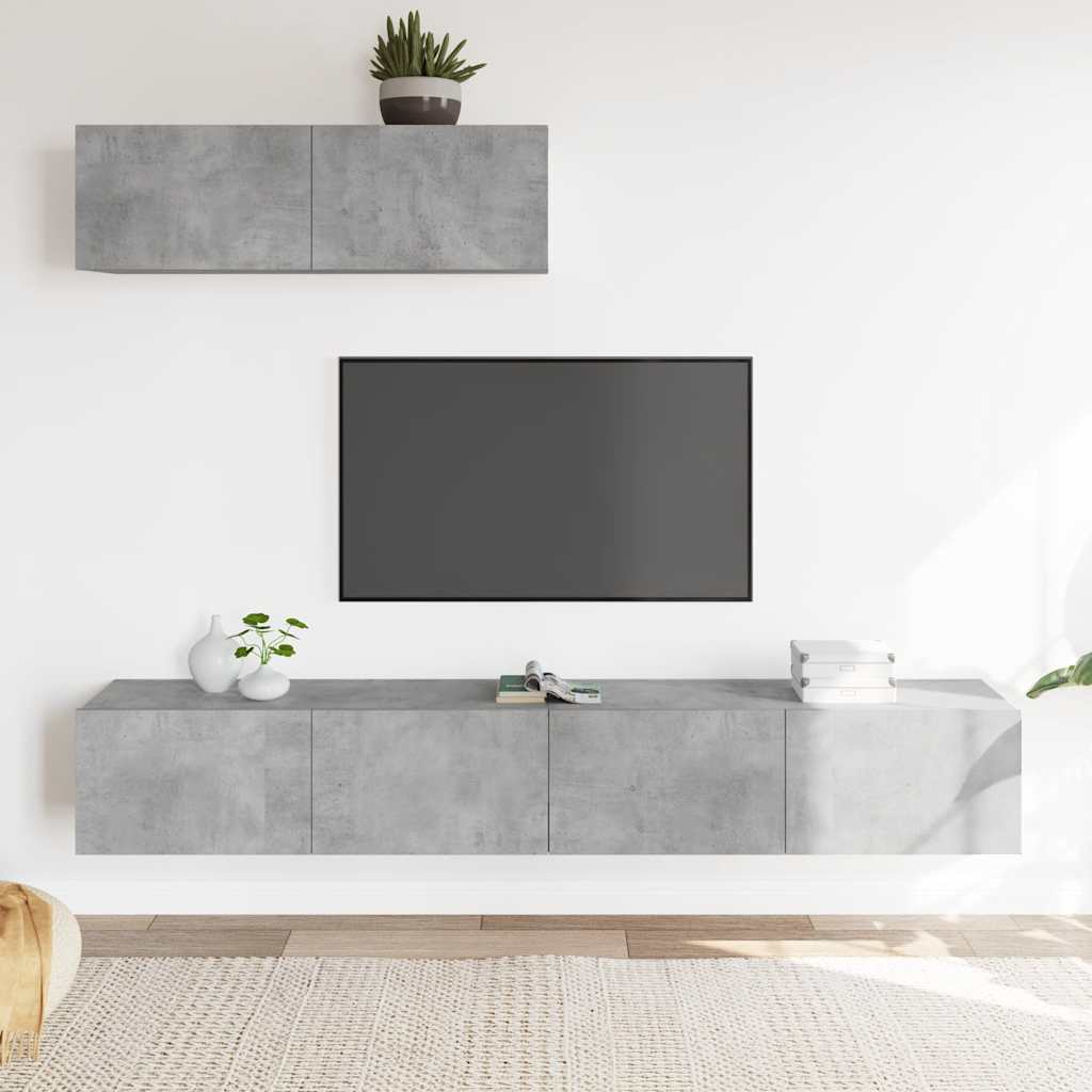 3-tlg. TV-Schrank-Set Weiß Holzwerkstoff