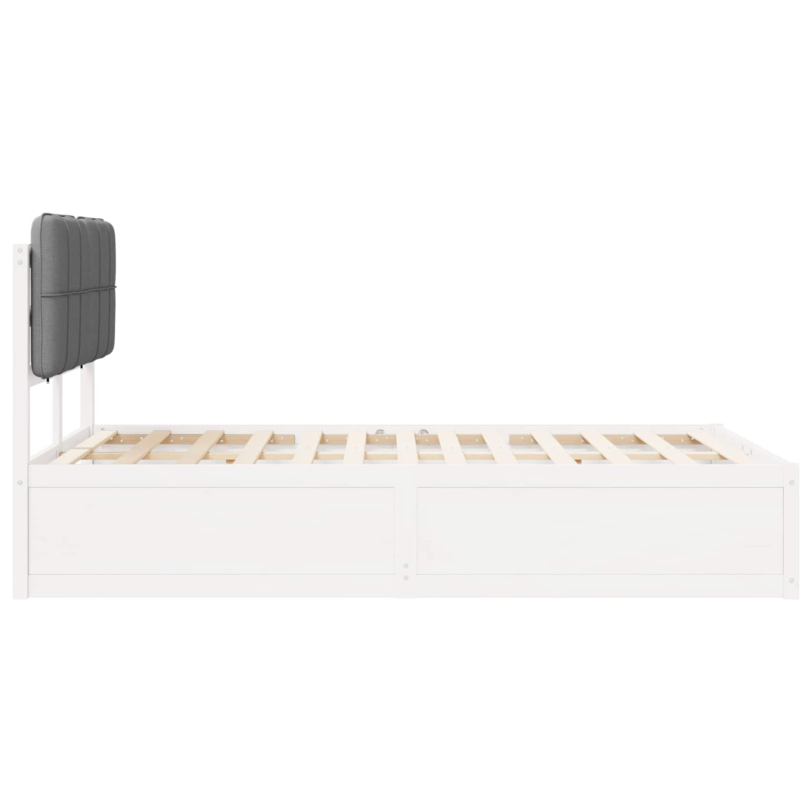 Bettgestell mit gepolstertem Kopfteil Hellgrau 200 x 200 cm