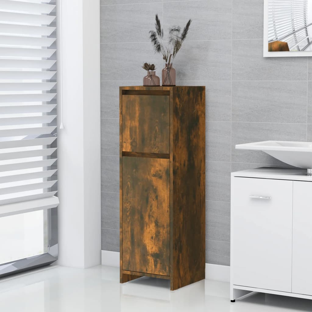 Badezimmerschrank Weiß 30x30x95 cm Holzwerkstoff