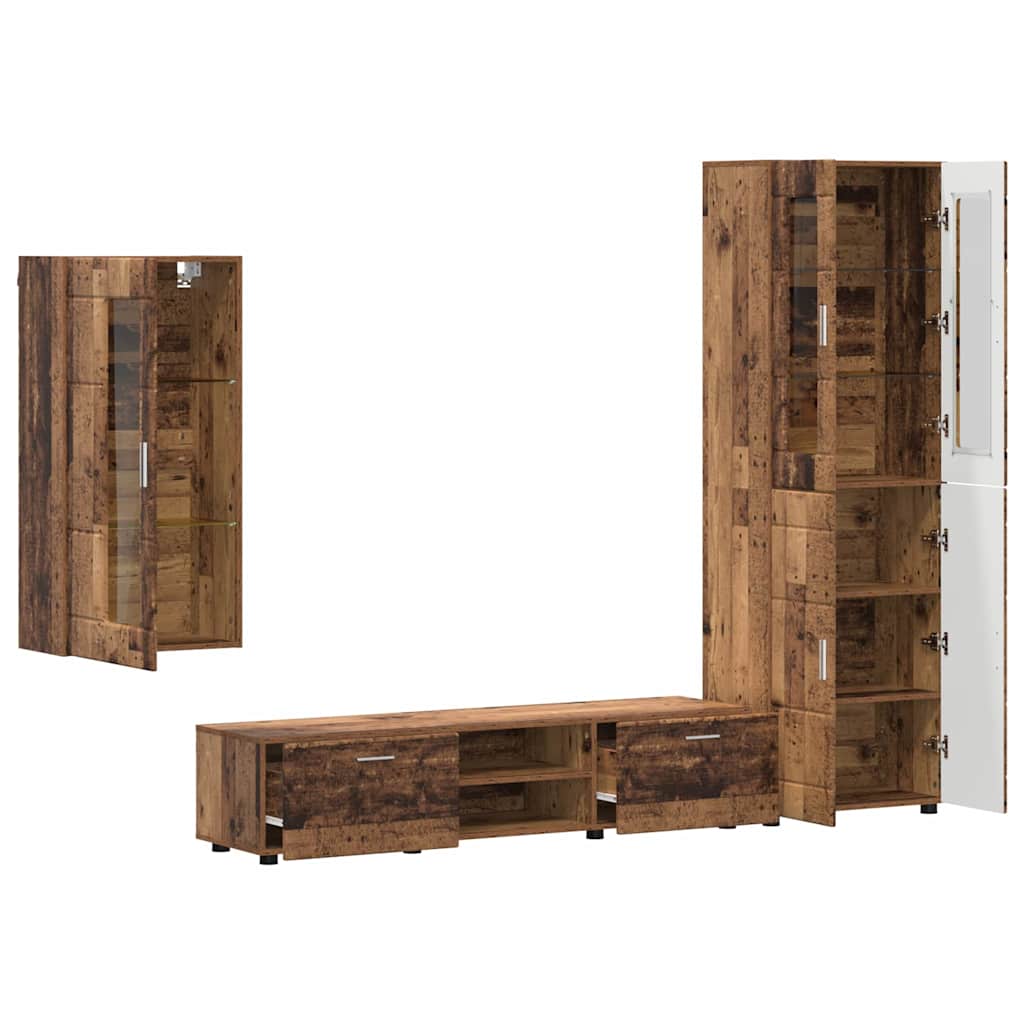 Highboard mit Regal FLORIN Weiß 60 x 35 x 182 cm Holzwerkstoff