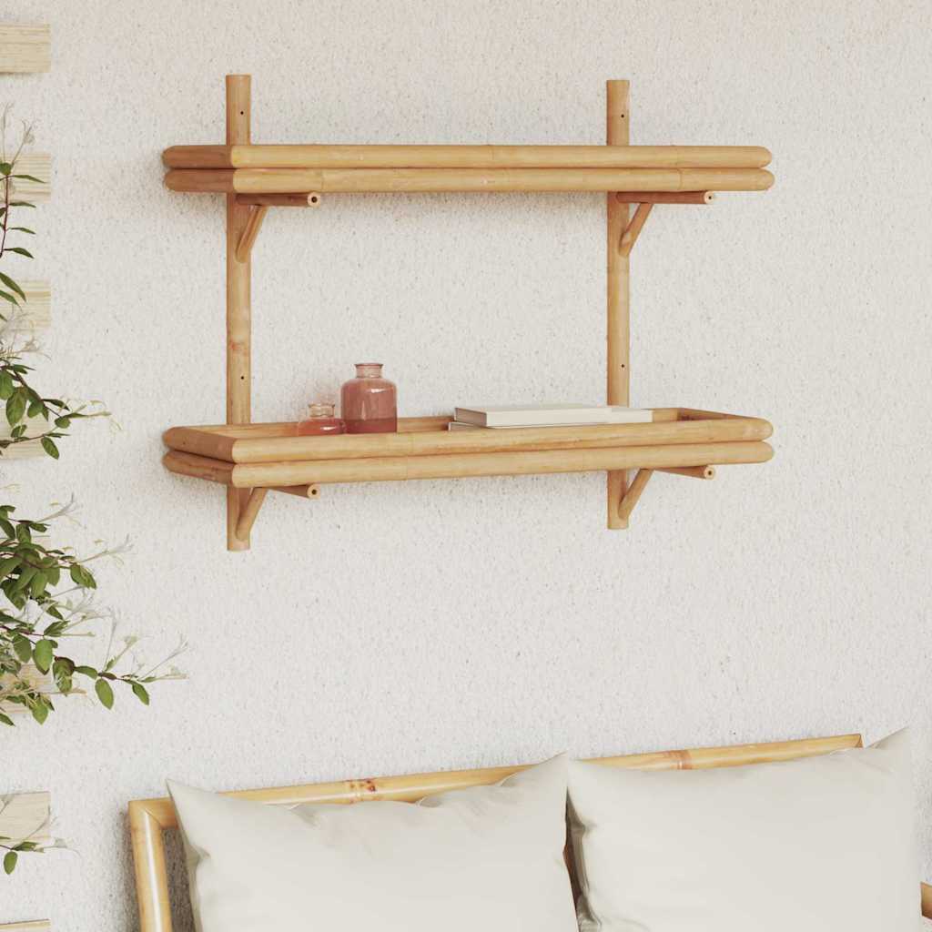 Wandregal mit Regal Wandmontiert Braun 39 x 26 x 60 cm Bambus