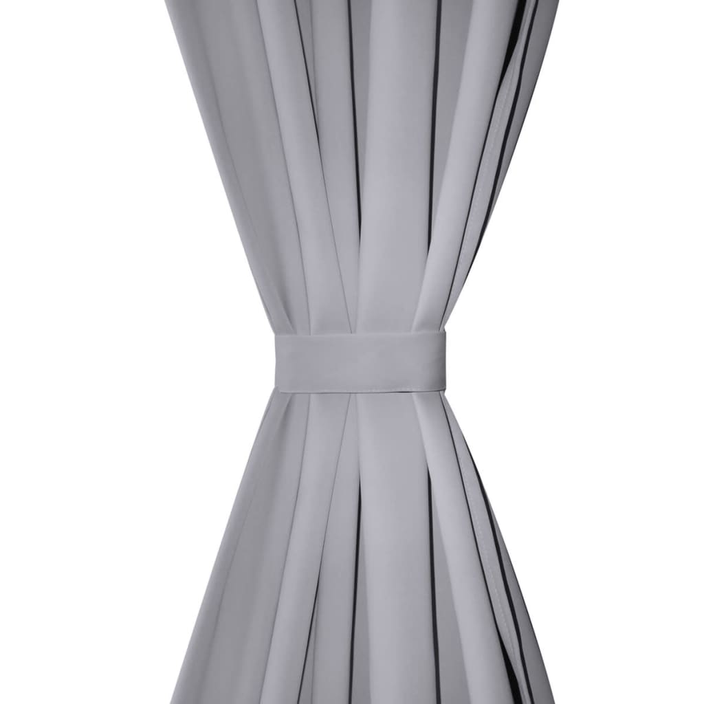 Verdunkelungs-Vorhänge mit Schlaufen 135 x 245 cm Schwarz blackout