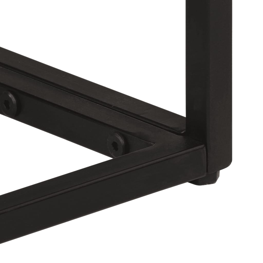 Nachttisch Schwarz 40x30x50 cm Massivholz Mango und Eisen