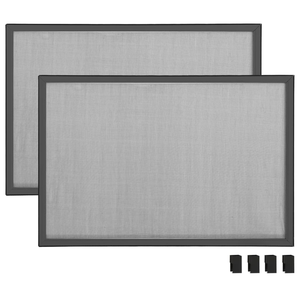 Ausziehbarer Insektenschutz für Fenster Anthrazit (75-143)x50cm