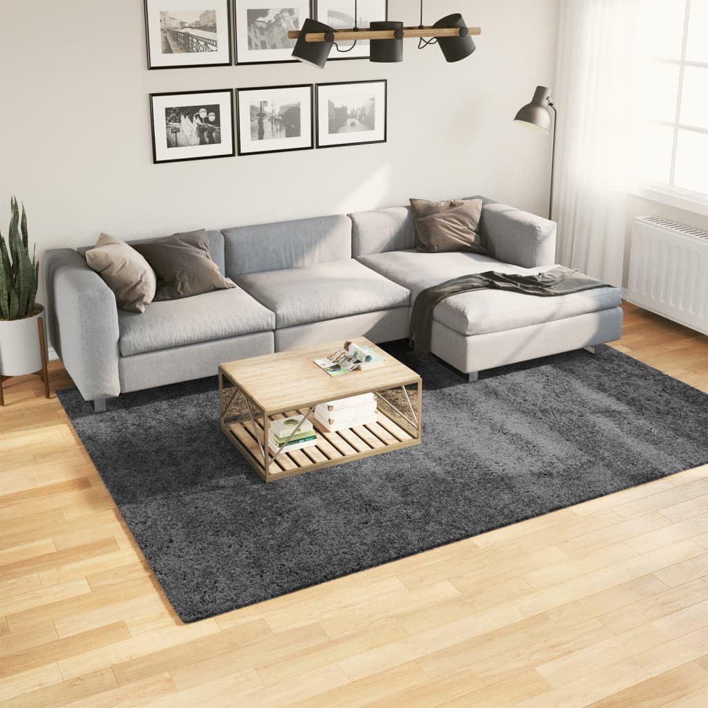 Teppich OVIEDO Kurzflor Anthrazit 120x120 cm