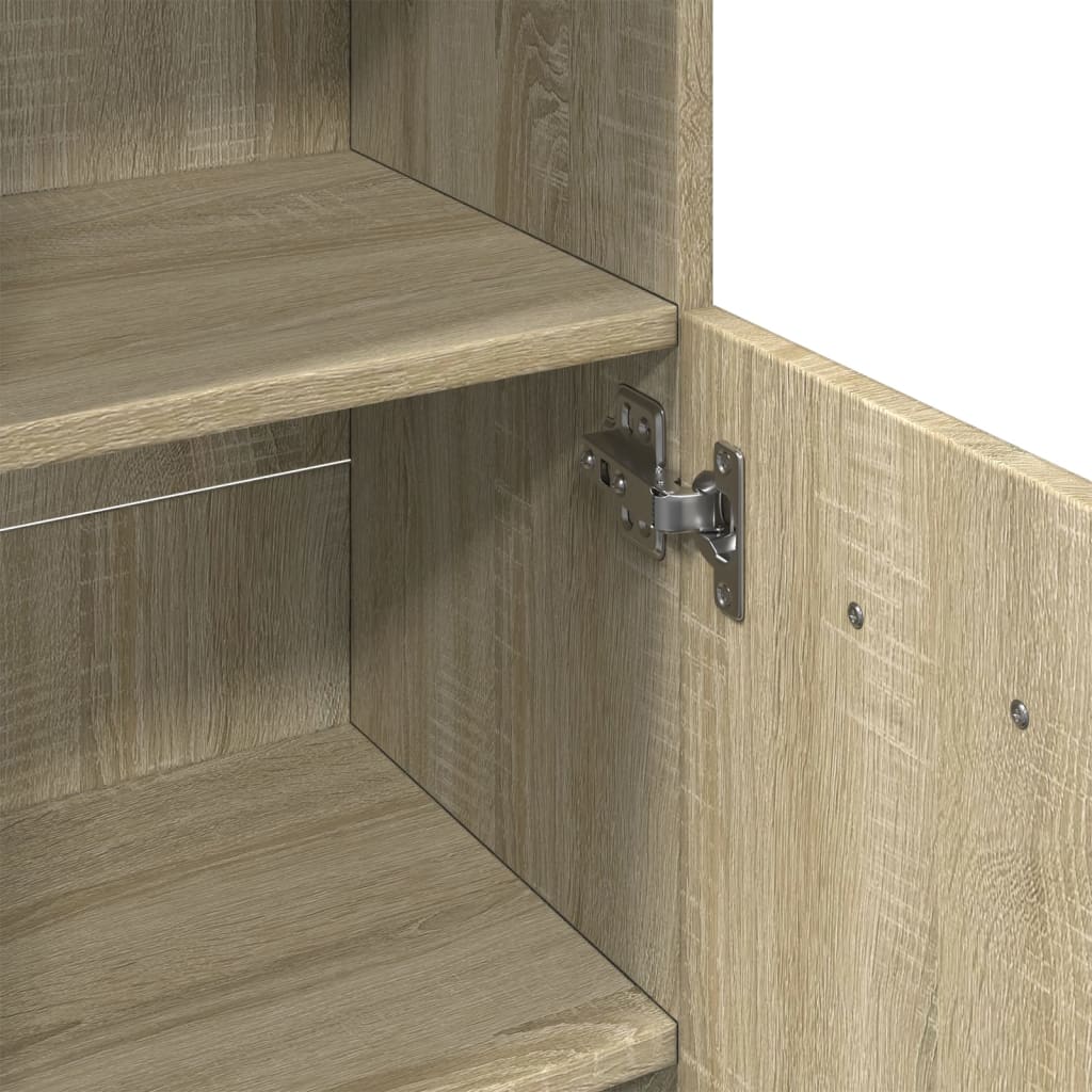 Badezimmerschrank Weiß 30x30x95 cm Holzwerkstoff