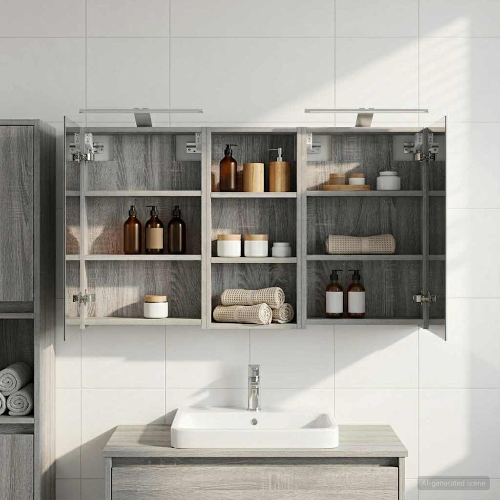 Badezimmerschrank-Set 3 pcs 80 x 10,5 x 50 cm Holzwerkstoff