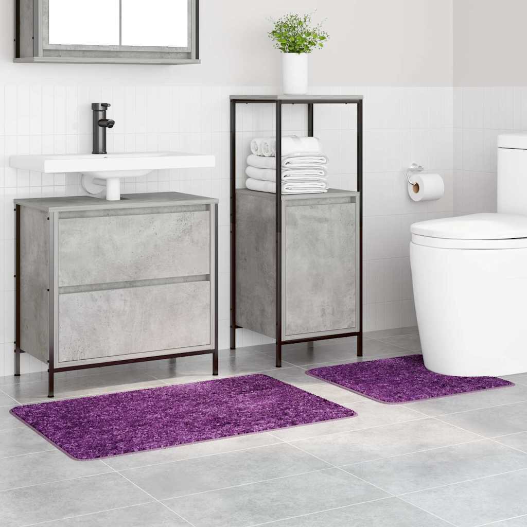 Anti-Rutsch Badematten-Set 2 pcs Dunkelgrau PP
