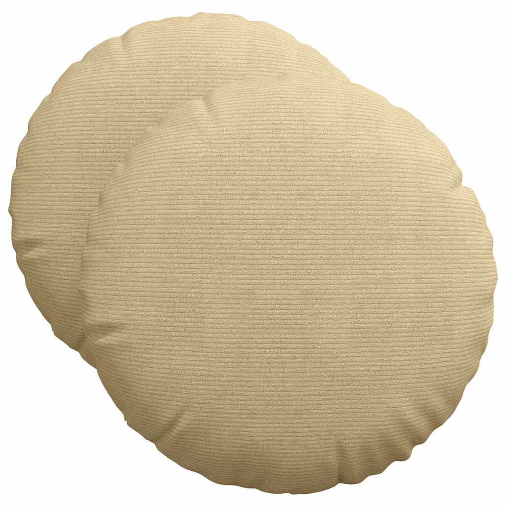Sitzkissen 2 pcs Hellgrau Ø30 x 13 cm Cordstoff