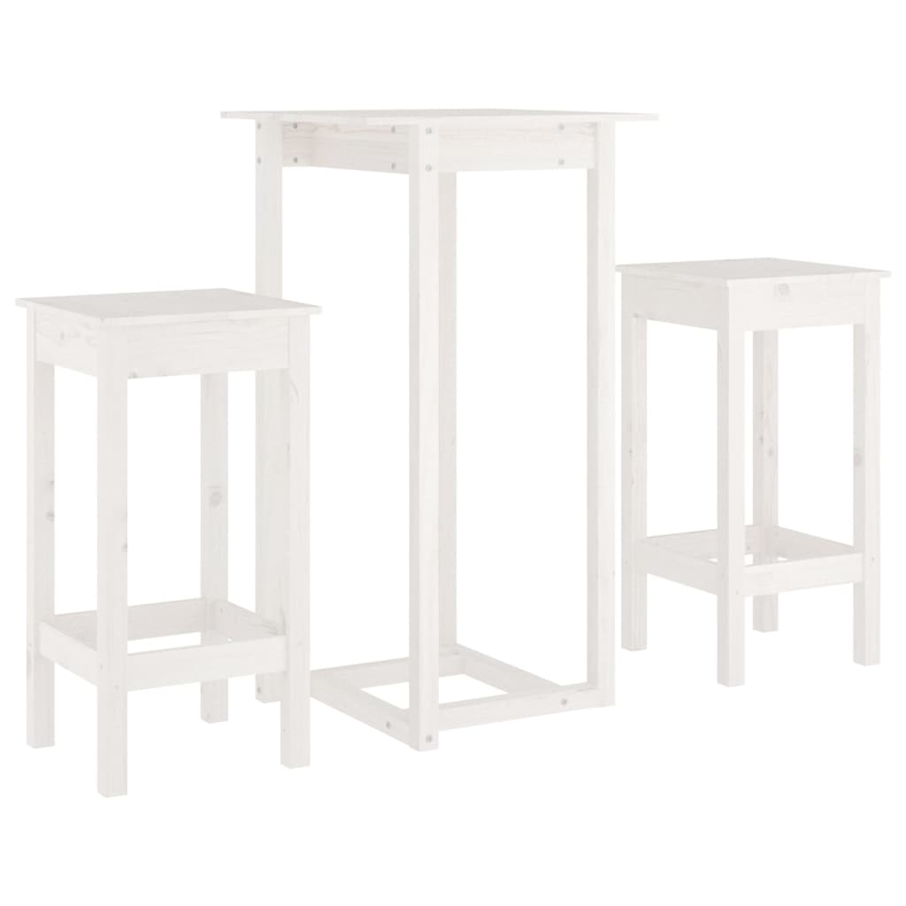 3-tlg. Bar-Set Massivholz Kiefer
