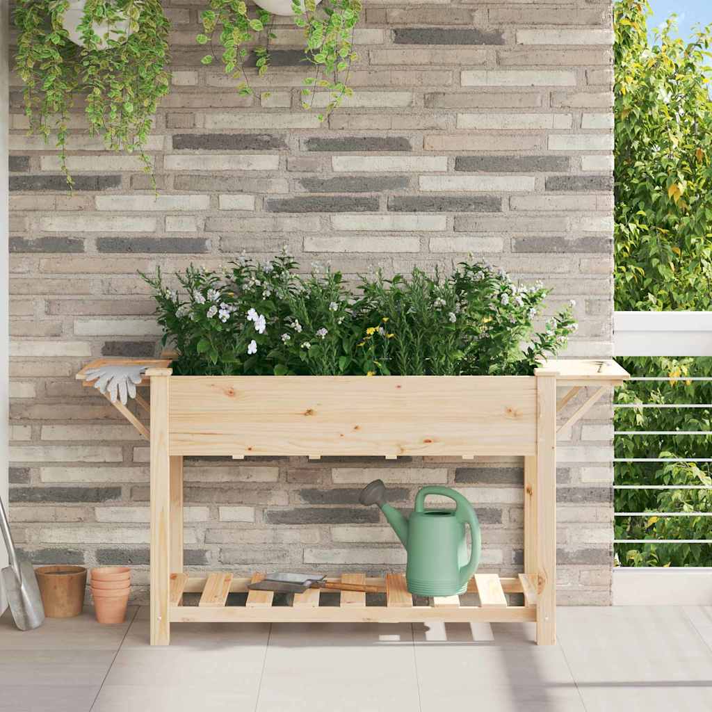 Garten-Pflanzgefäß mit Regal Beige 111 x 37 x 76,5 cm