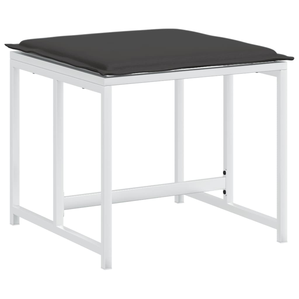 Gartenhocker mit Kissen 4 Stk. Schwarz Stahl und Textilene
