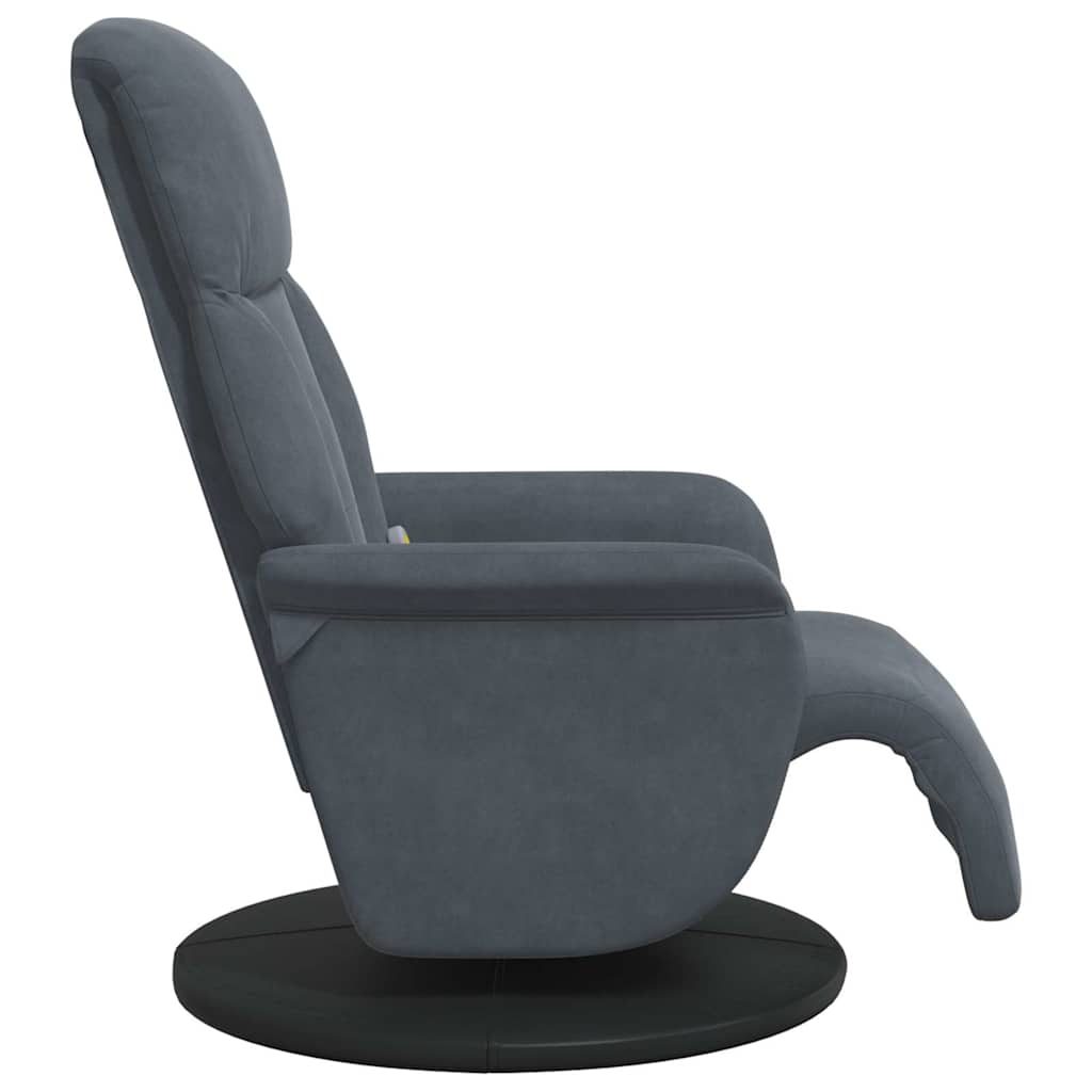 Massagesessel mit Fußteil Blau Samt