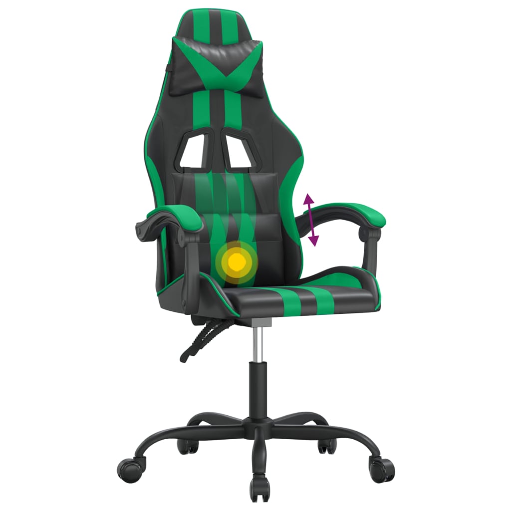 Gaming-Stuhl Drehbar Schwarz und Blau Kunstleder