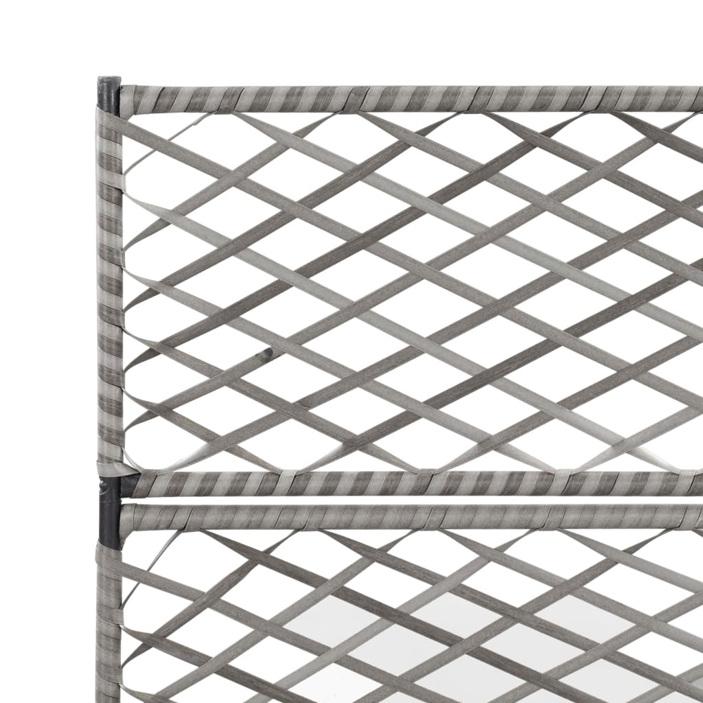 Hochbeet mit Rankgitter 1 Topf 30x30x107cm Poly Rattan Schwarz