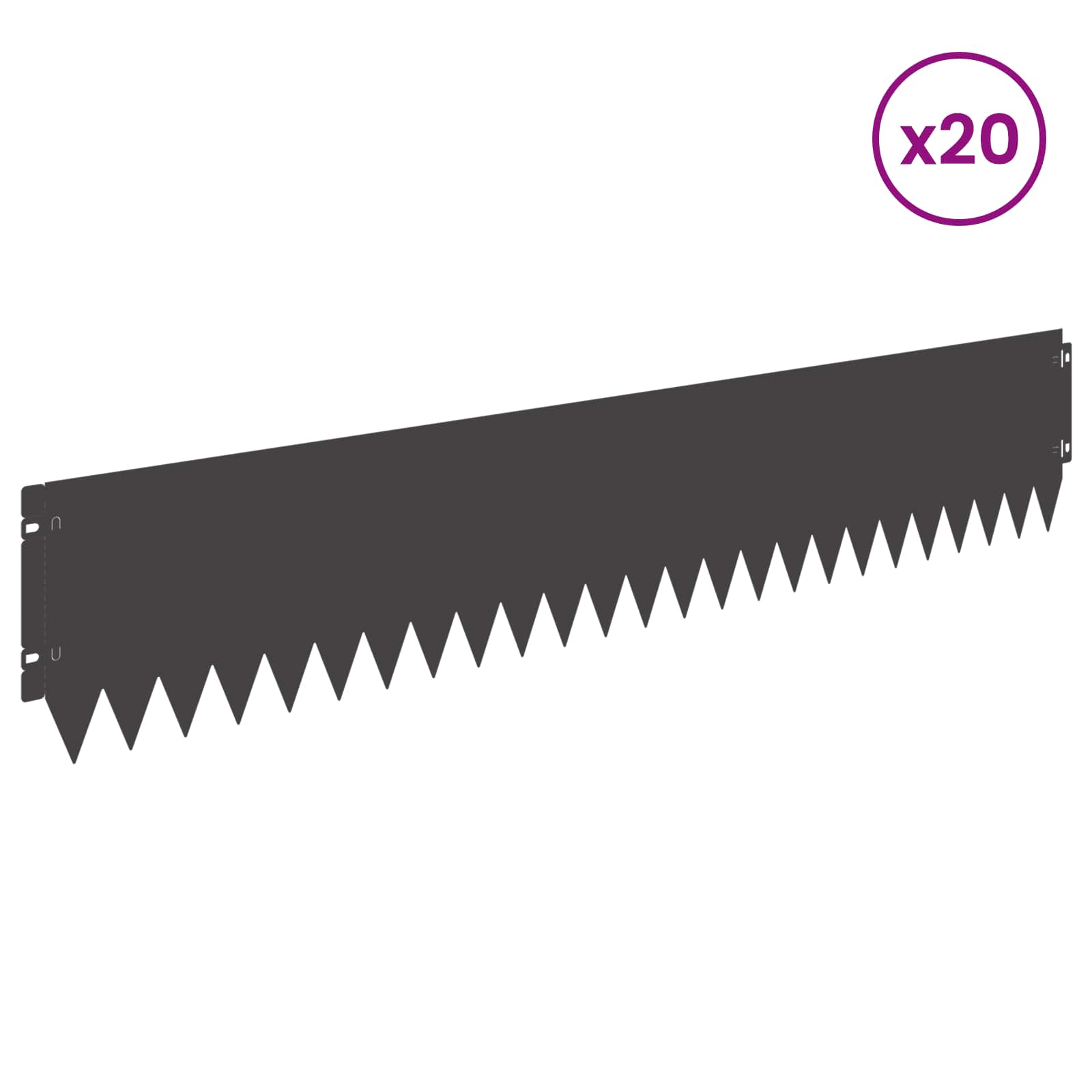 Raseneinfassung 10 pcs 103 x 10 cm Stahl Schwarz