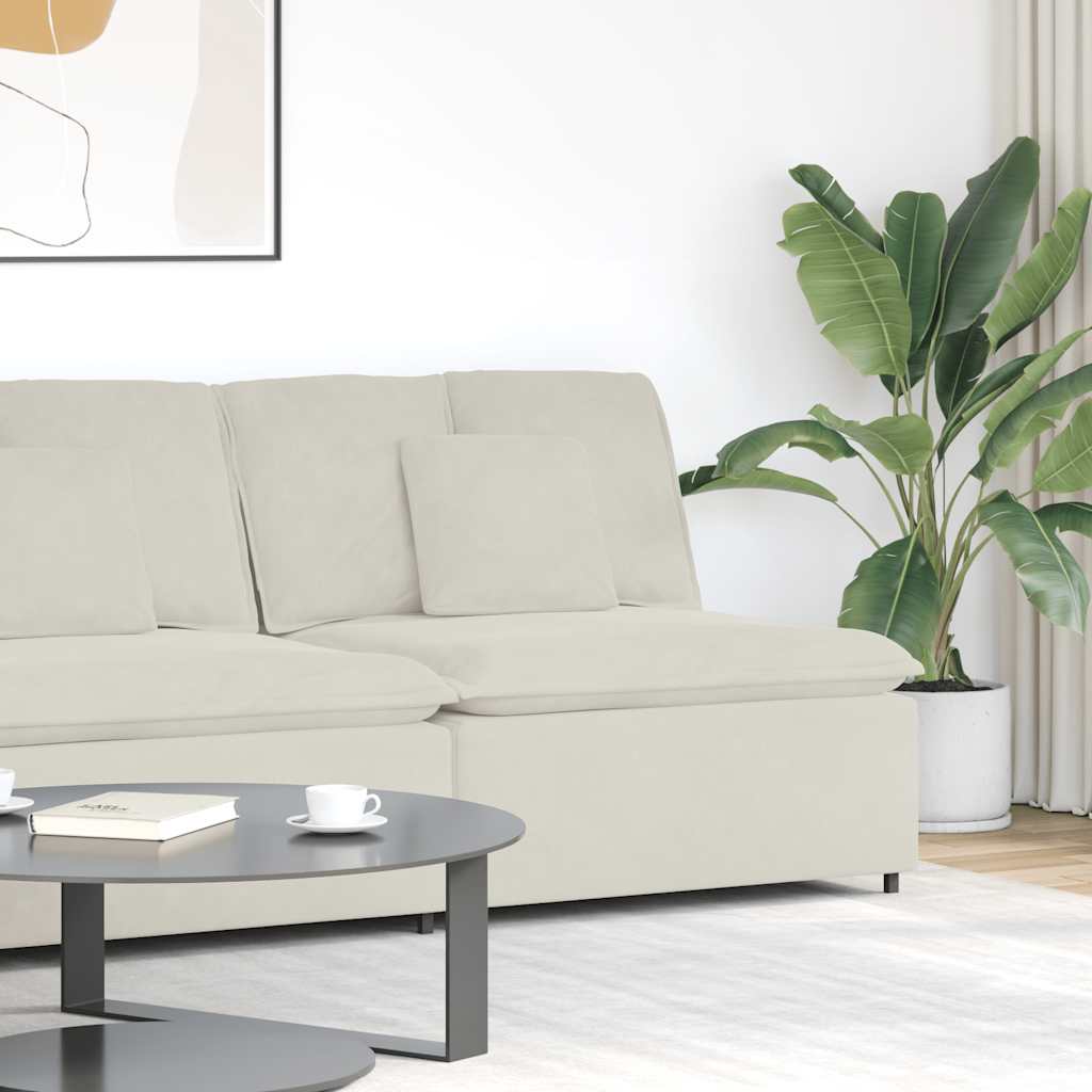 Modulares Sofa Endmodul mit Armlehne Kissen Blau 100 cm