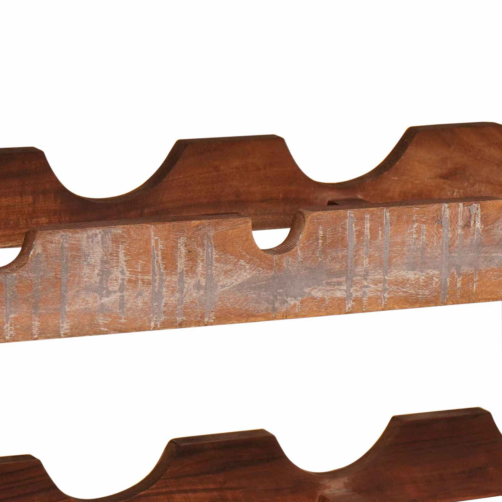 Weinregal Braun 60 x 45 x 33 cm Massives grobes Mangoholz