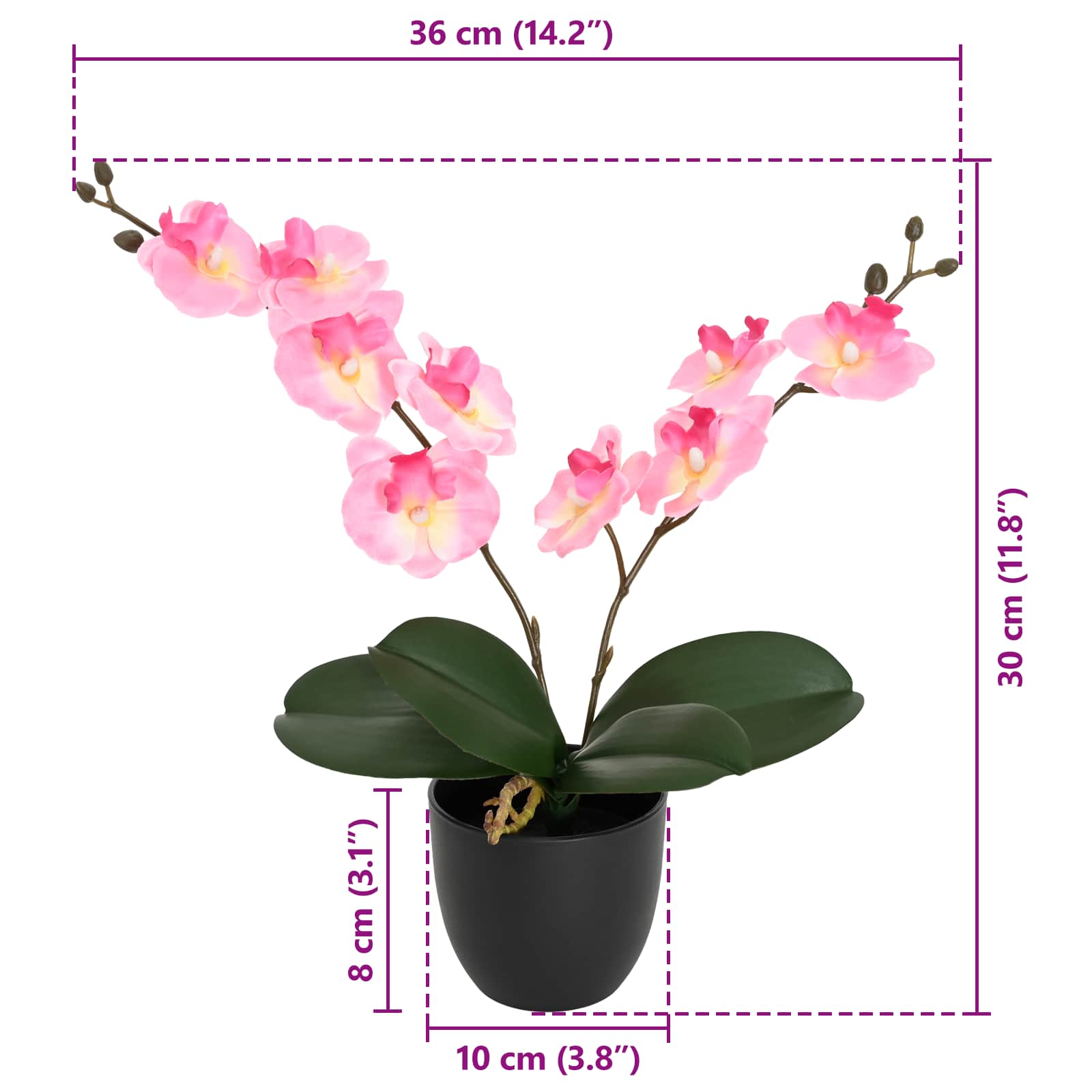 Künstliche Orchideen Pflanze Rot 36 x 10 x 30 cm