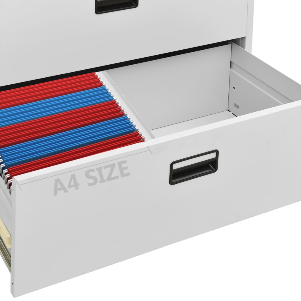Aktenschrank Weiß 90x46x72,5 cm Stahl