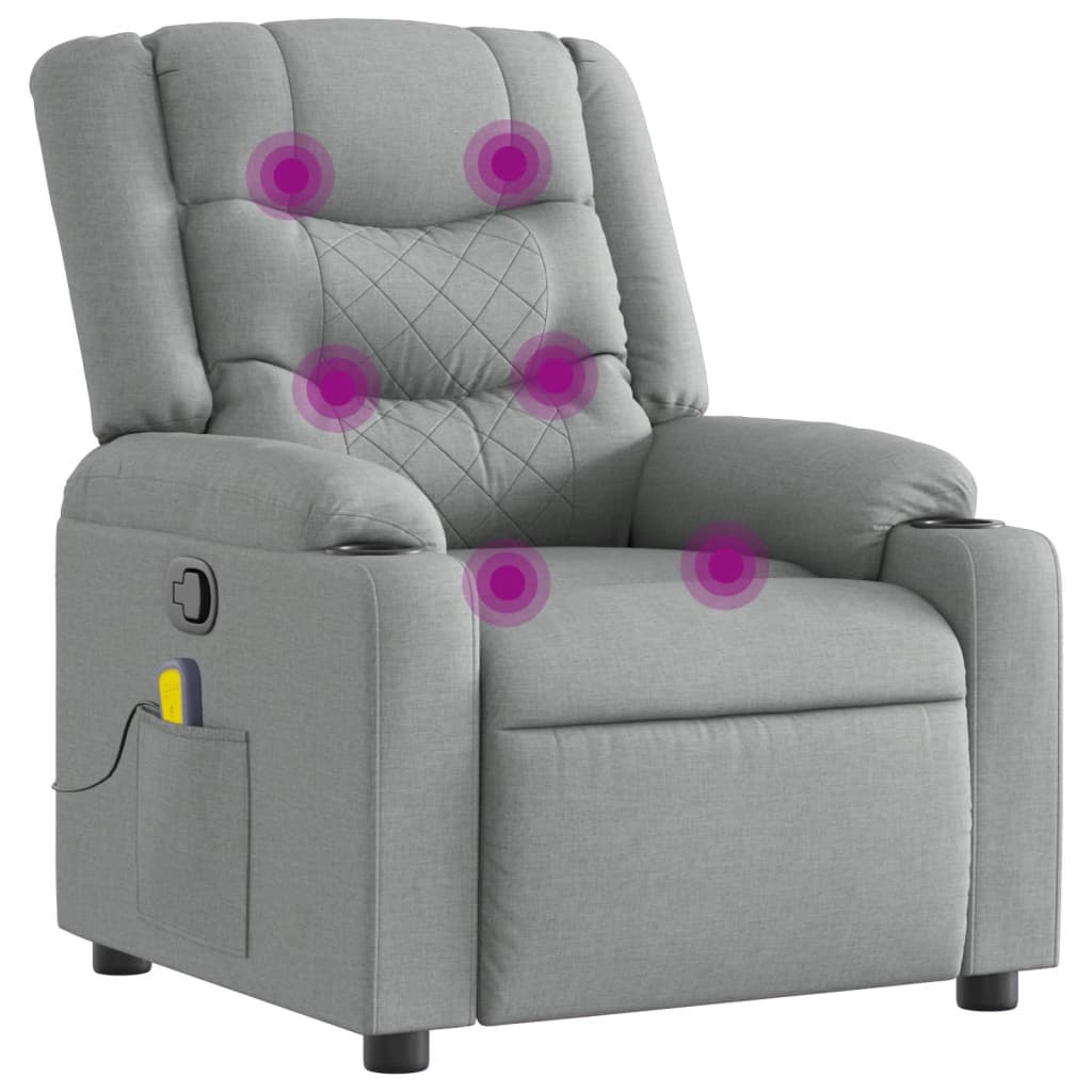 Massage-Relaxsessel Hellgrau Stoff