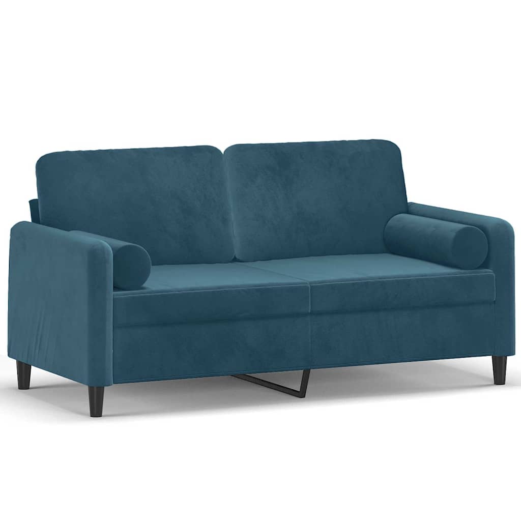2-Sitzer-Sofa mit Zierkissen Dunkelgrün 120 cm Samt