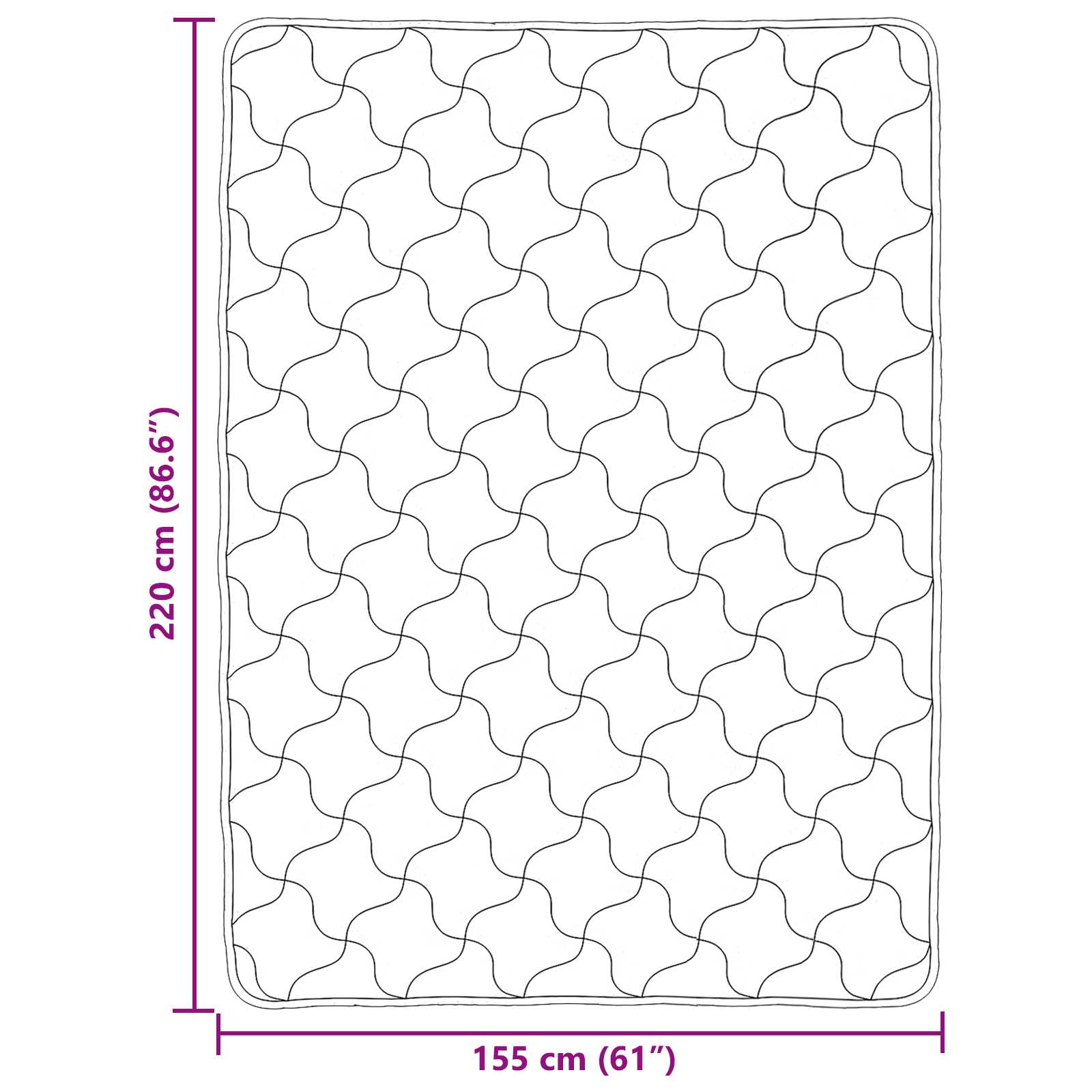 Ganzjahresbettdecke Gepolstert Anthrazit 135 x 200 cm