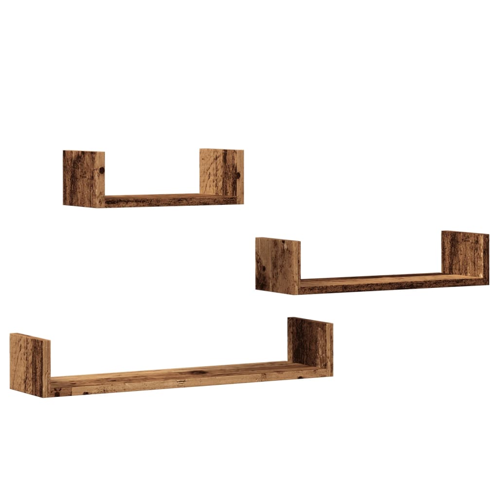 Wandregal 3 Stk. Weiß Holzwerkstoff