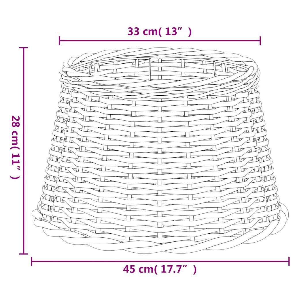 Lampenschirm Weiß Ø15x12 cm Korbweide