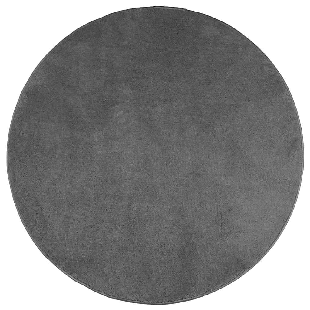 Teppich OVIEDO Kurzflor Anthrazit 120x120 cm