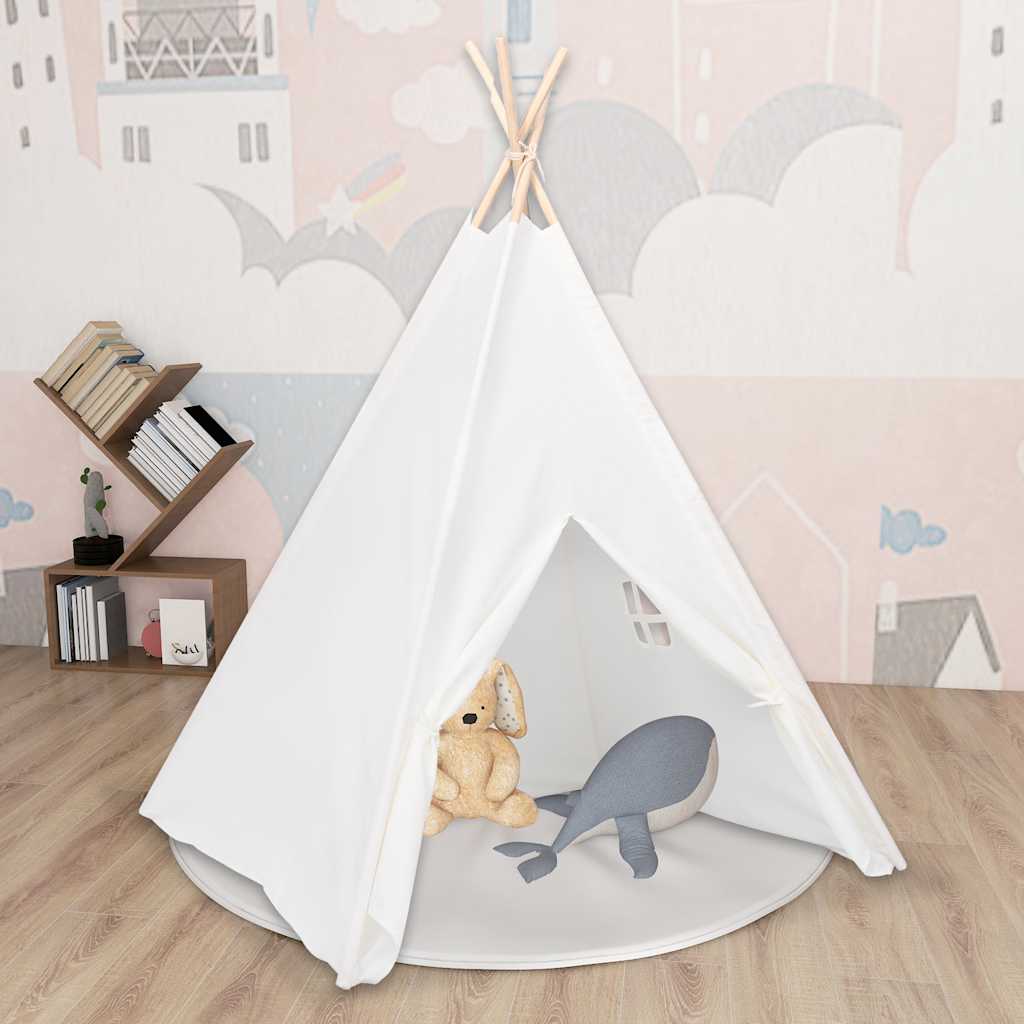 Kinder Tipi-Zelt mit Tasche Pfirsichhaut Rosa 120x120x150 cm