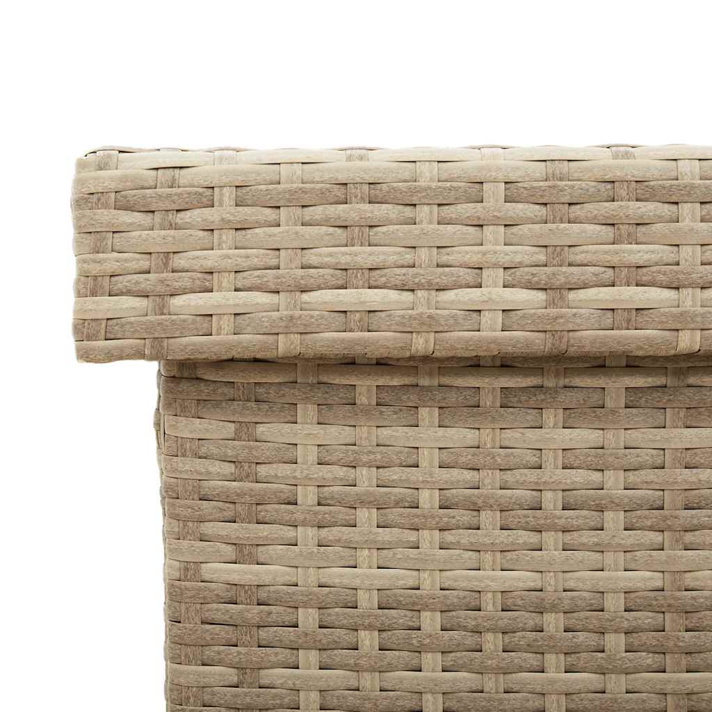 Gartentruhe mit Rollen Schwarz 110x55x73 cm Poly Rattan