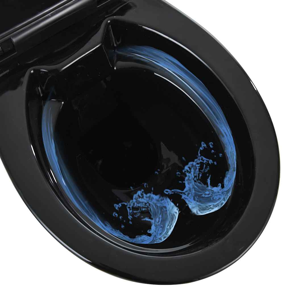 Randloses WC 7 cm Extra Höhe Soft-Close Keramik Weiß