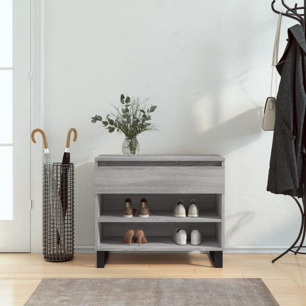 Schuhregal Hochglanz-Weiß 70x36x60 cm Holzwerkstoff