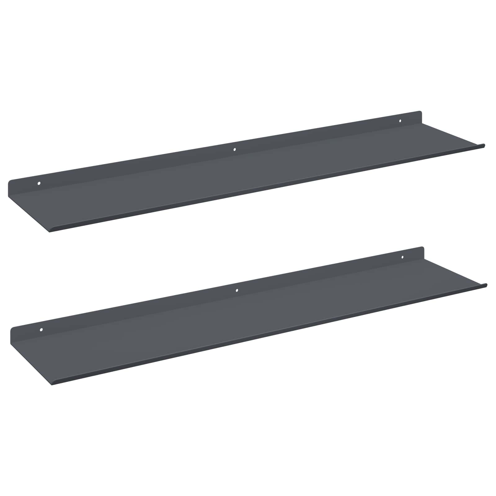 Schwebendes Regal 3 pcs Schwarz 40 x 9 x 2,5 cm Stahl