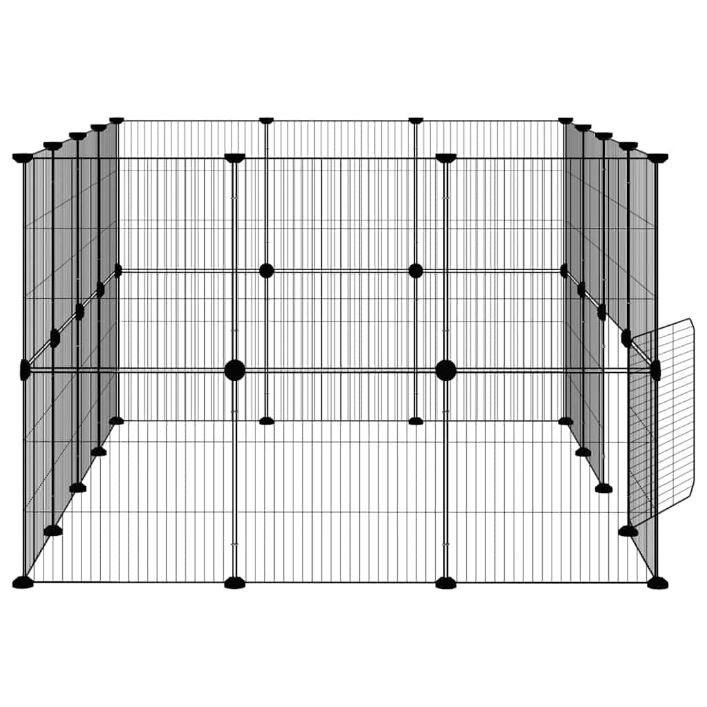 8-tlg. Haustierkäfig mit Tür Schwarz 35x35 cm Stahl