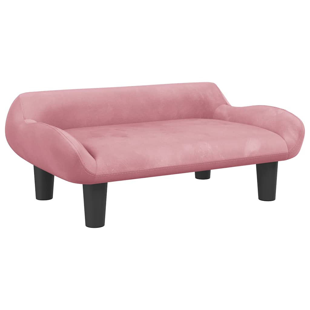 Kindersofa Hellgrau 70x40x24 cm Samt