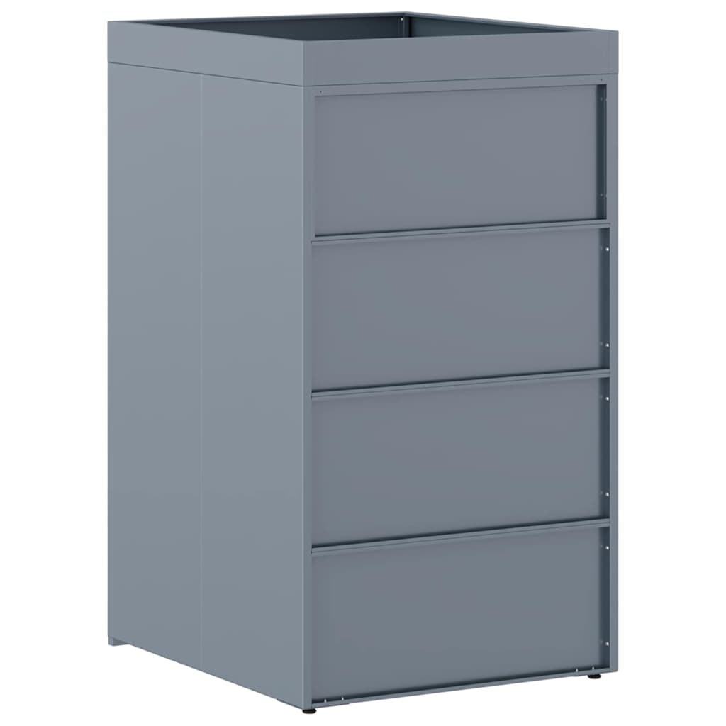 Mülltonnenbox für 2 Tonnen Schwarz 138x79x117 cm Stahl