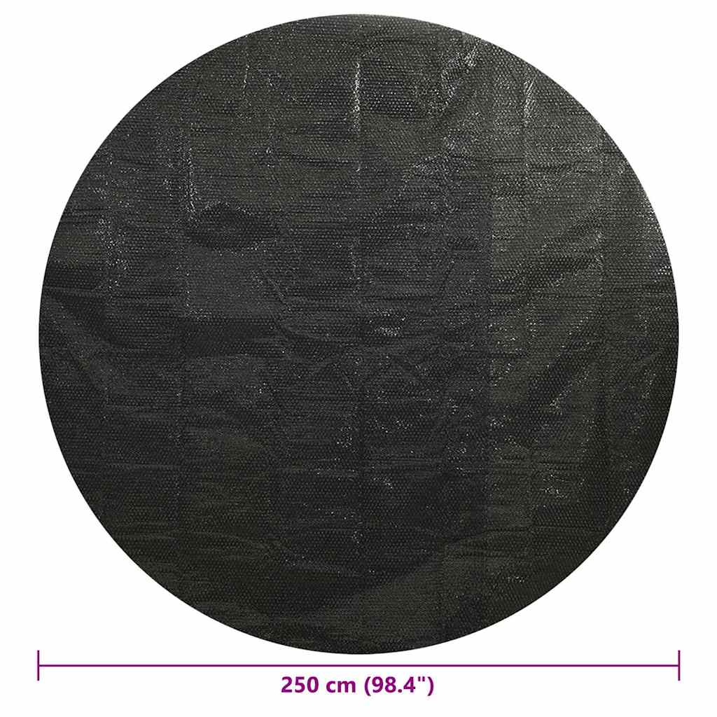 Solar Poolabdeckung Hochwertig Ø 210 cm 200 μm Rund PE Schwarz