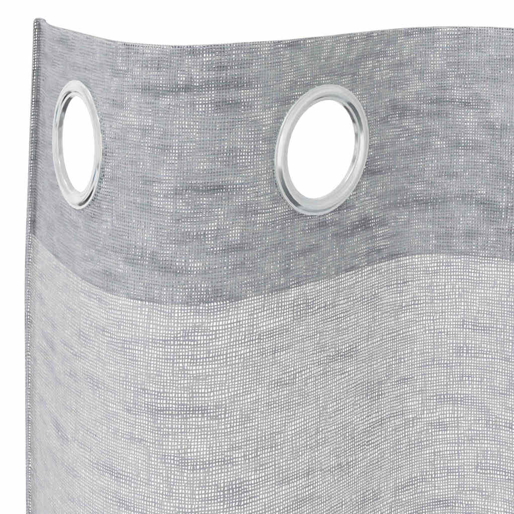 Voile-Vorhang mit Vorhängen 2 pcs Weiß 140 x 140 cm Polyester